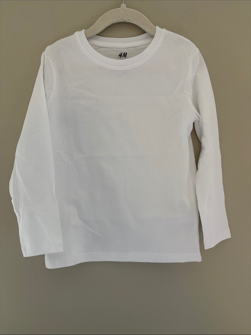 H&M Kids Long-Sleeve White Tee 5T/6
